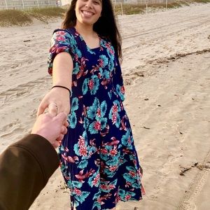 Blue print maxi dress